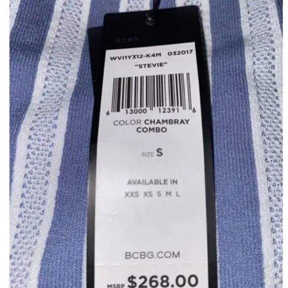 BCBG Maxazria Eden Stripes Skirt Size M Blue & White Stripes MSRP$268 - Picture 7 of 7